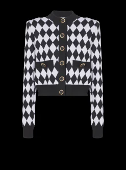 Women Balmain Diamond Knit Cardigan