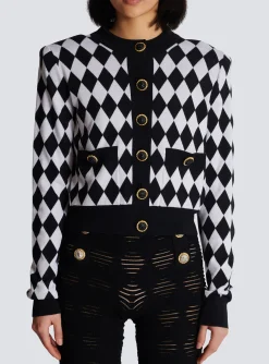 Women Balmain Diamond Knit Cardigan