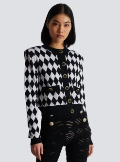 Women Balmain Diamond Knit Cardigan