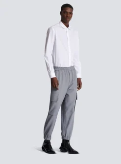 Balmain Double Crepe Wool Cargo Trousers