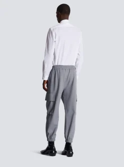 Balmain Double Crepe Wool Cargo Trousers