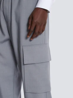 Balmain Double Crepe Wool Cargo Trousers