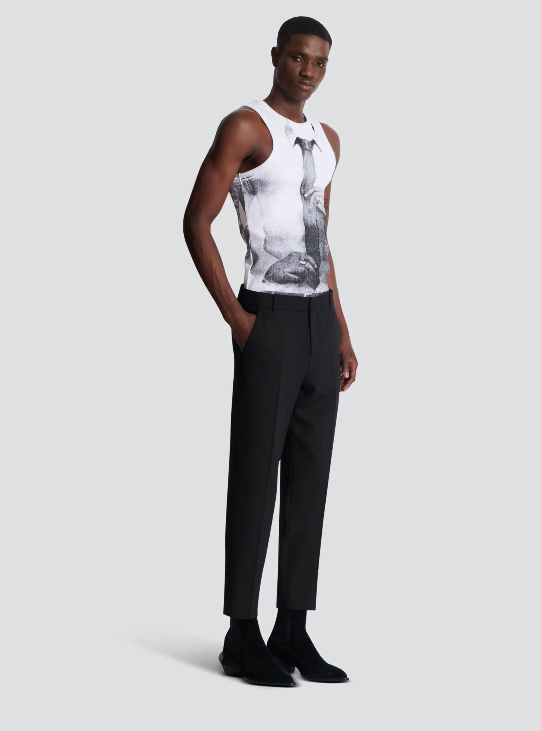 Balmain Double Wool Crepe Trousers