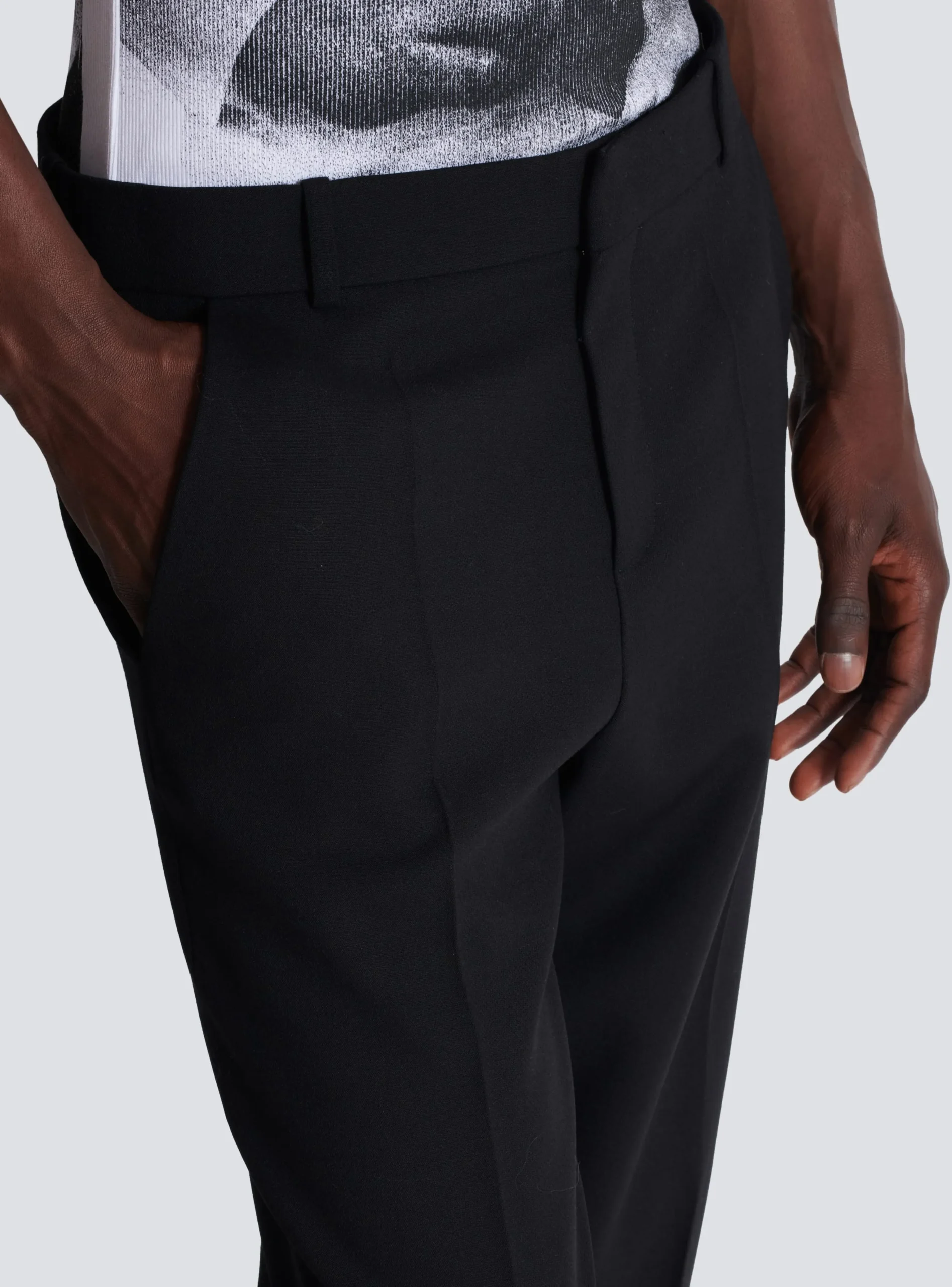 Balmain Double Wool Crepe Trousers