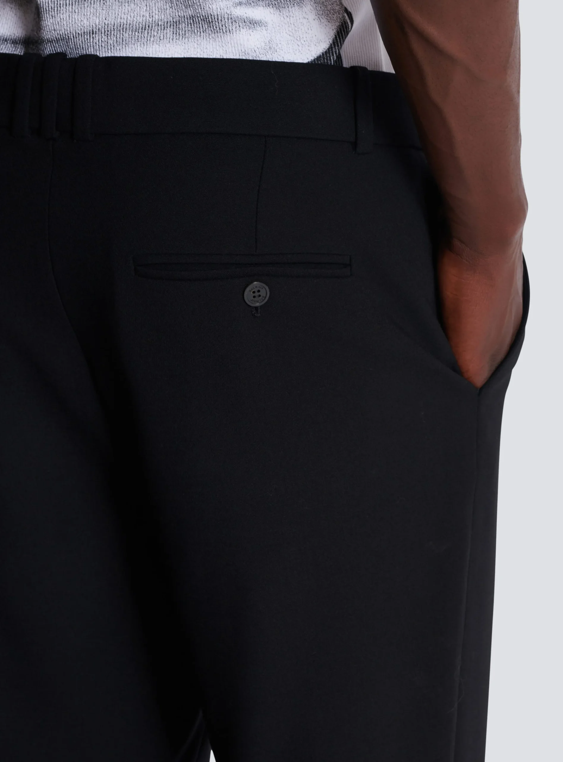 Balmain Double Wool Crepe Trousers