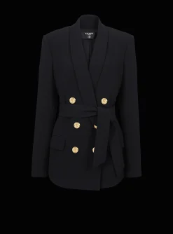 Women Balmain Double-breasted Fuchsia Eco-designed Blazer