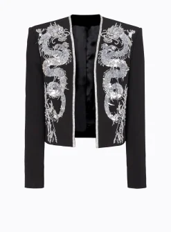 Balmain Dragon Embroidered Spencer Jacket