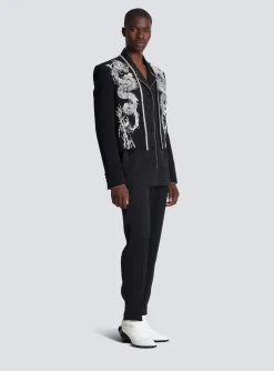 Balmain Dragon Embroidered Spencer Jacket