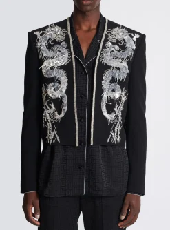 Balmain Dragon Embroidered Spencer Jacket