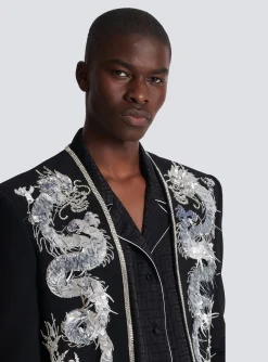Balmain Dragon Embroidered Spencer Jacket