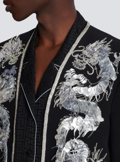 Balmain Dragon Embroidered Spencer Jacket
