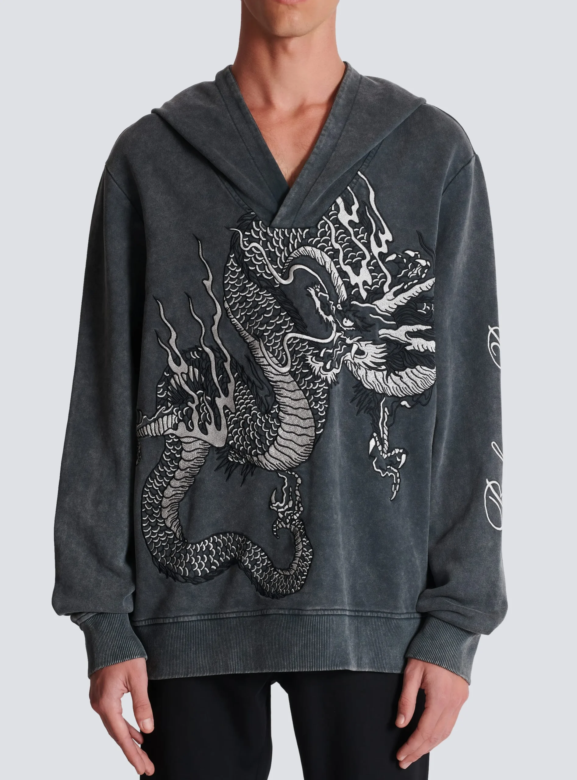 Balmain Dragon Embroidered Sweatshirt