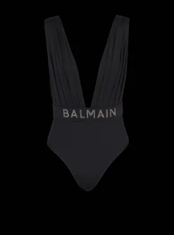 Women Balmain Draped Swimsuit