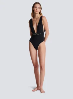 Women Balmain Draped Swimsuit