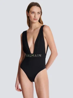 Women Balmain Draped Swimsuit