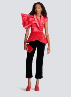 Women Balmain Draped Peplum Top
