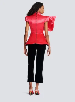 Women Balmain Draped Peplum Top