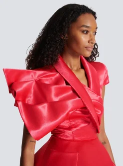 Women Balmain Draped Peplum Top