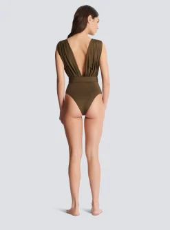 Women Balmain Draped Swimsuit