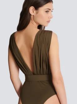 Women Balmain Draped Swimsuit