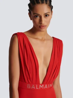 Women Balmain Draped Swimsuit