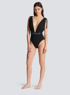 Women Balmain Draped Swimsuit