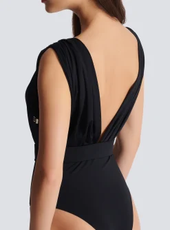 Women Balmain Draped Swimsuit
