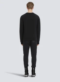 Balmain Eco-designed Cotton Sweatshirt With Paris Logo Print