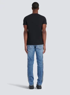 Balmain Eco-designed Cotton T-shirt With Paris Logo Print