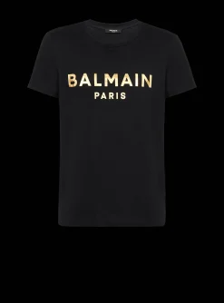 Balmain Eco-designed Cotton T-shirt With Paris Logo Print