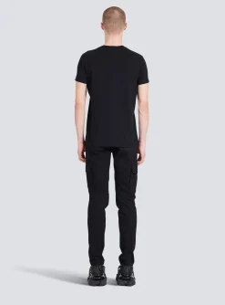 Balmain Eco-designed Cotton T-shirt With Paris Logo Print