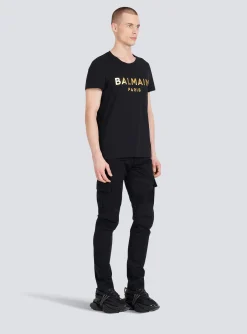 Balmain Eco-designed Cotton T-shirt With Paris Logo Print