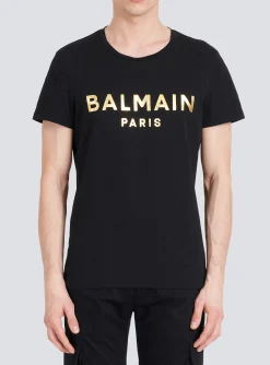 Balmain Eco-designed Cotton T-shirt With Paris Logo Print