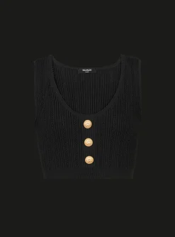 Women Balmain Eco-designed Knit Crop Top