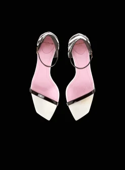Women Balmain Eden Sandals In Two-tone Leather