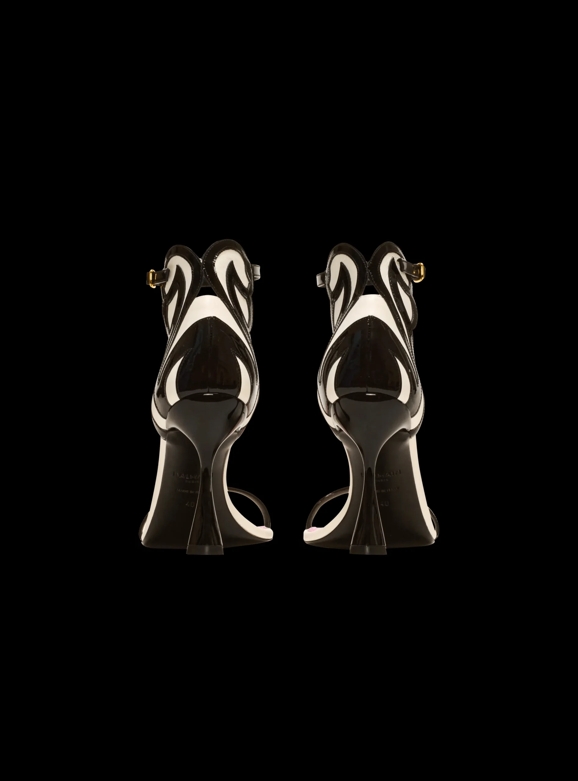Women Balmain Eden Sandals In Two-tone Leather