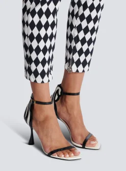 Women Balmain Eden Sandals In Two-tone Leather