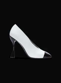 Women Balmain Eden Two-tone Pumps In Lambskin And Patent Leather