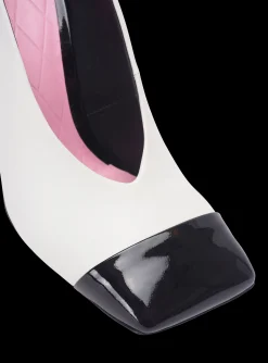 Women Balmain Eden Two-tone Pumps In Lambskin And Patent Leather