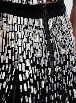 Women Balmain Embellished Skater Skirt