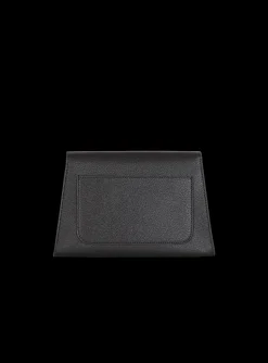 Women Balmain Embl&egrave;me Flap Grained Calfskin Bag