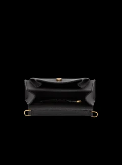 Women Balmain Embl&egrave;me Flap Grained Calfskin Bag