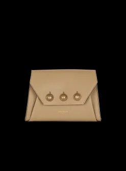 Balmain Embl&egrave;me Flap Grained Calfskin Bag