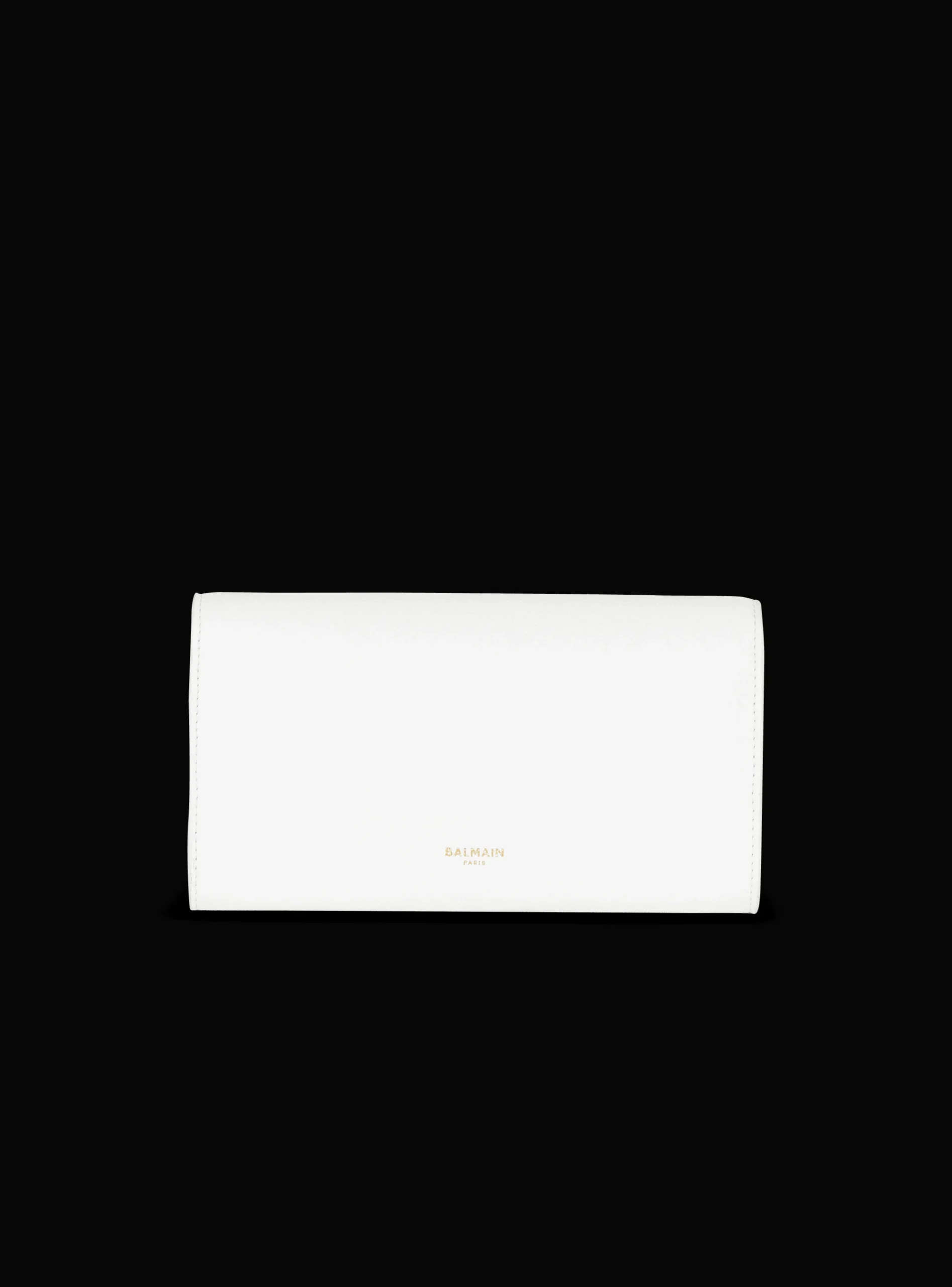 Women Balmain Emblème Grained Calfskin Clutch