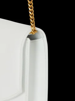 Women Balmain Emblème Grained Calfskin Clutch