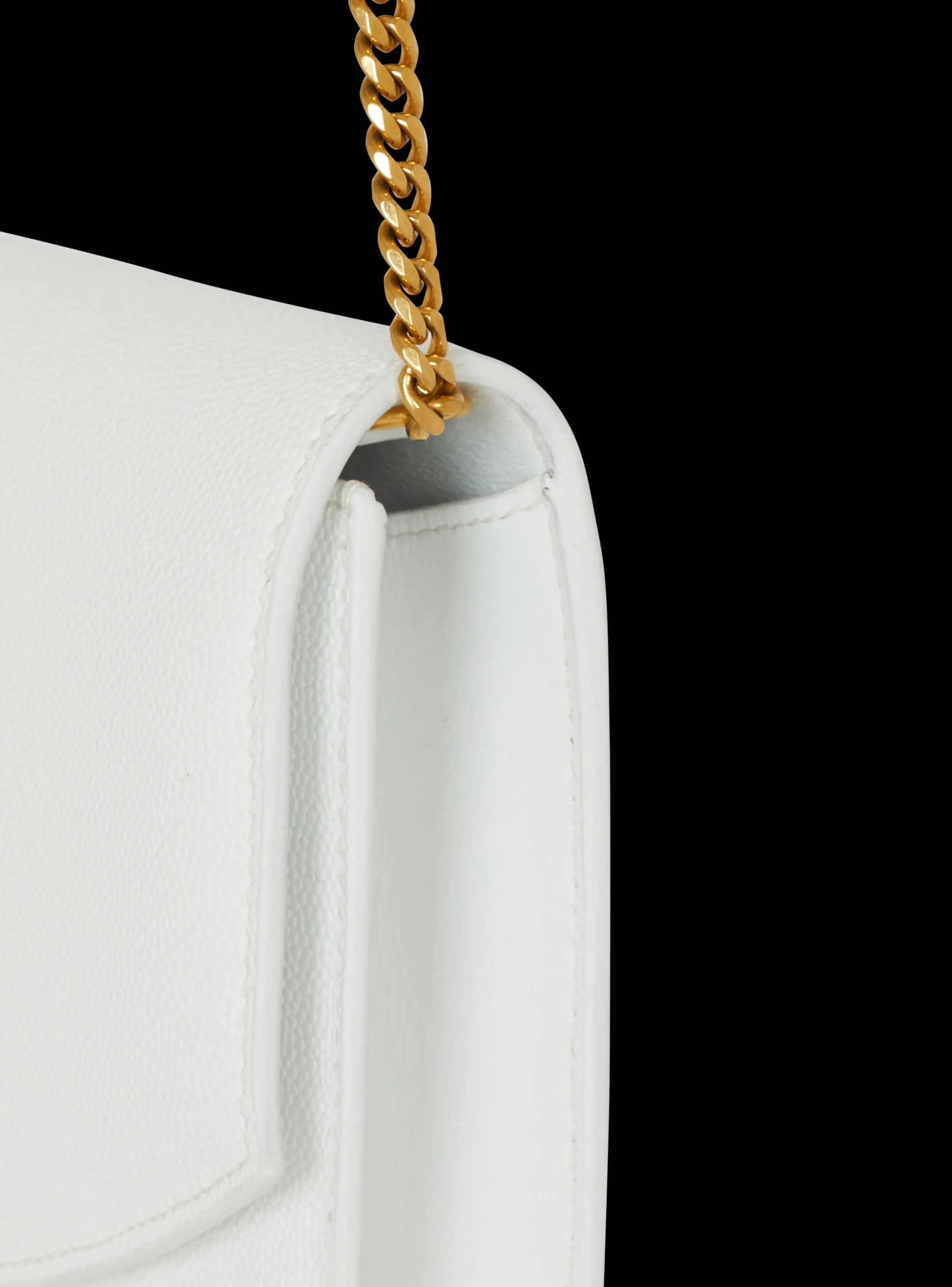 Women Balmain Emblème Grained Calfskin Clutch