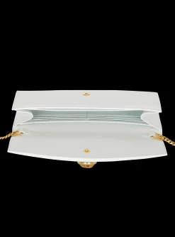 Women Balmain Emblème Grained Calfskin Clutch