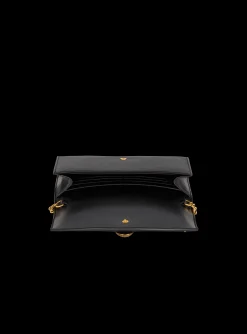 Women Balmain Embl&egrave;me Grained Calfskin Clutch