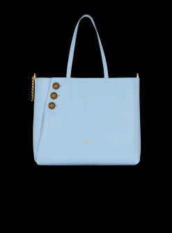 Women Balmain Embl&egrave;me Grained Calfskin Tote Bag
