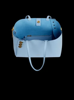 Women Balmain Emblème Grained Calfskin Tote Bag